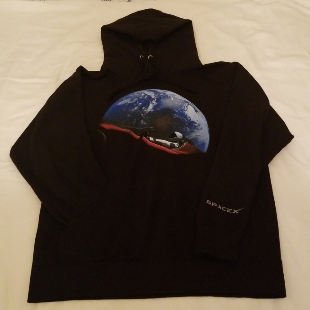 Historical brand new SpaceX Starman hoodies.
